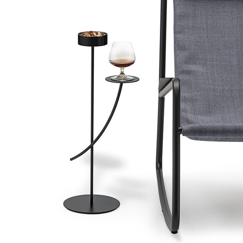 Table d'appoint contemporaine - VIZIO - Living Divani - en acier / avec piètement en acier / ronde