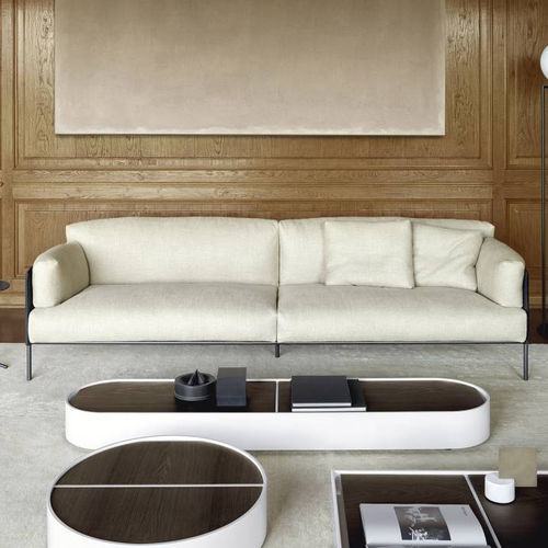 Canapé contemporain - GREENE - Living Divani - en tissu / en cuir / avec accoudoirs