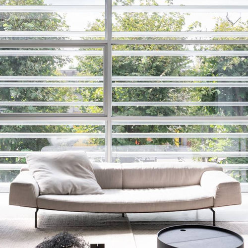 Canapé contemporain - SUMO - Living Divani - en tissu / en cuir / marron