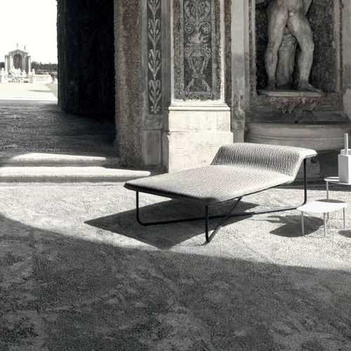 Chaise longue contemporaine - CLIVIO - Living Divani - en tissu / en cuir / en acier à revêtement par poudre