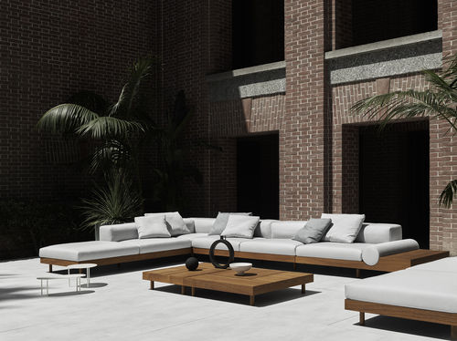 Canapé modulable - Kasbah - Living Divani - contemporain / d'extérieur / en tissu