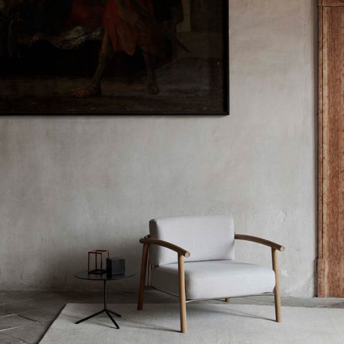 Fauteuil contemporain - KASUMI - Living Divani - en cuir / en tissu / en frêne