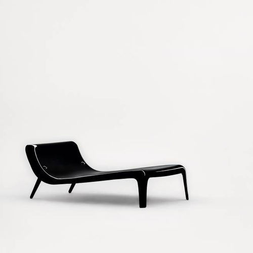Chaise longue design original - 01 - Living Divani - en aluminium / 4 pieds / grise