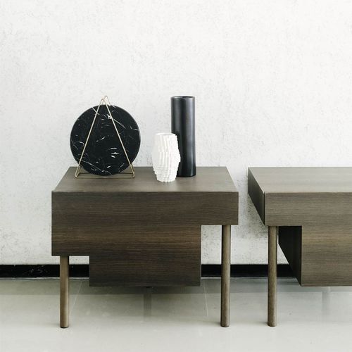 Table de chevet contemporaine - STILT - Living Divani - en chêne / en orme / avec piètement en chêne