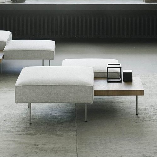 Table basse contemporaine - UPLAND - Living Divani - en chêne / en orme / en cuir