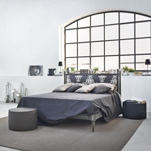 Lit double - ART. 7408 - SALDA ARREDAMENTI - contemporain / avec tête de lit tapissée / en tissu