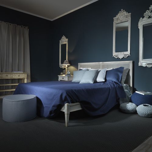 Lit double - ART. 7530 - SALDA ARREDAMENTI - de style Louis XVI / avec tête de lit tapissée / en hêtre