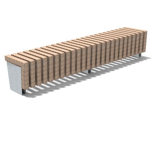 Banc public contemporain - Solid Skirt Crosswise - Streetlife - en bois / en acier galvanisé / en acier thermolaqué