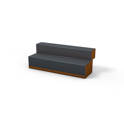 Banc public contemporain - Bobby - Streetlife - en acier thermolaqué / en acier corten / avec dossier