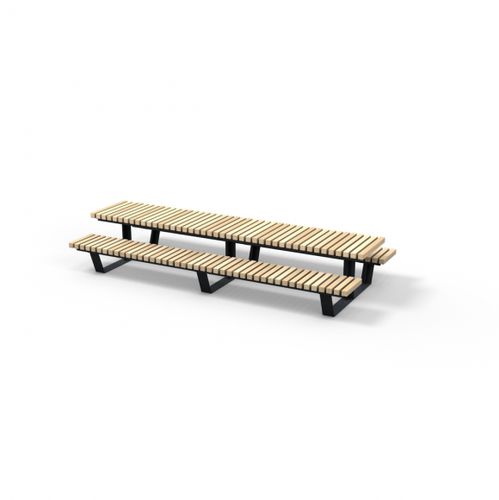 Table de pique-nique contemporaine - Solid Crosswise - Streetlife - en bois / en matières recyclées / avec piètement en acier