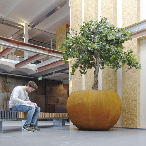 Jardinière en acier COR-TEN® - GLOBE  - Streetlife - en composite / ronde / contemporaine
