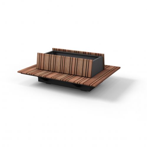 Jardinière en bois - HIGHLIFE III HUG A TUB - Streetlife - rectangulaire / avec banc intégré / contemporaine