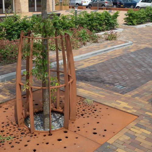 Corset d'arbre en acier galvanisé - Streetlife - en acier corten / acier