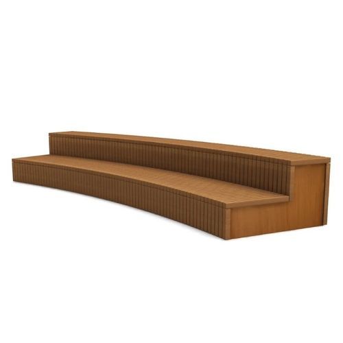 Banc public en plastique recyclé - Streetlife - en acier corten / bois / en bois modifié