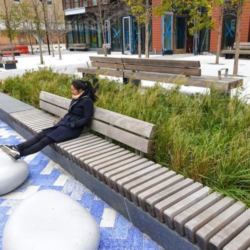 Banc public en plastique recyclé - ROUGH&amp;READY CROSSWISE - Streetlife - en aluminium / en acier corten / en acier galvanisé