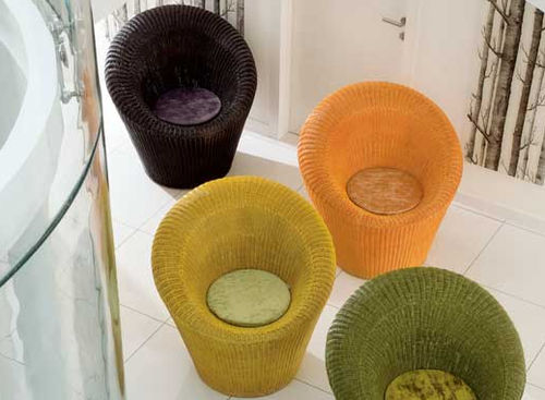 Fauteuil contemporain - GIADA - Dolcefarniente by DFN srl - en rotin / en osier / piètement central
