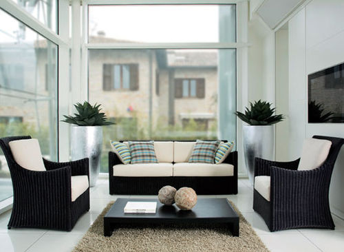 Canapé contemporain - STEPHANY - Dolcefarniente by DFN srl - multicolore / en osier / 2 places