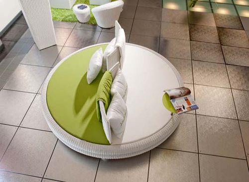 Canapé rond - MOOFUSHI - Dolcefarniente by DFN srl - contemporain / de jardin / en résine tressée