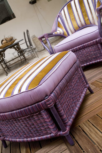 Pouf contemporain - ISABELLA - Dolcefarniente by DFN srl - en tissu / en rotin