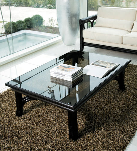 Table basse contemporaine - ARTÙ/N - Dolcefarniente by DFN srl - en verre / en rotin / rectangulaire