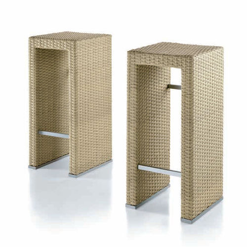 Tabouret de bar contemporain - LIPARI  - Dolcefarniente by DFN srl - en résine tressée / de jardin