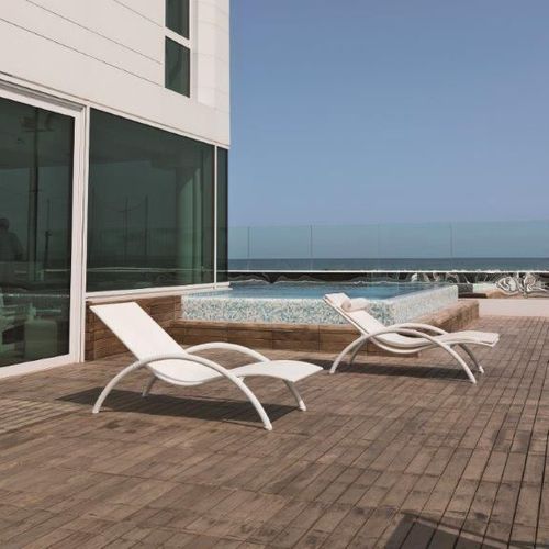 Bain de soleil contemporain - FORMENTERA  - Dolcefarniente by DFN srl - en résine tressée / de jardin / pour espace public