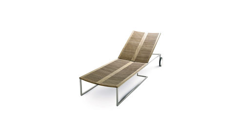 Bain de soleil contemporain - BEO - KENKOON - en teck / en acier inoxydable / de jardin