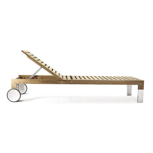 Bain de soleil contemporain - TAJI - KENKOON - en Textilene® / en teck / de jardin