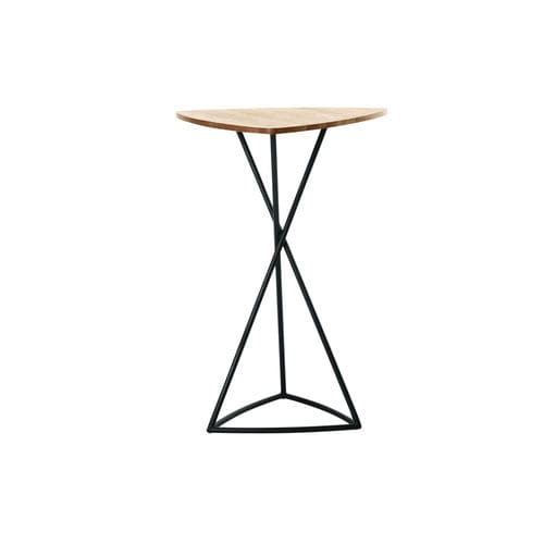 Table mange-debout contemporaine - BLACK BEO - KENKOON - en teck / en acier inoxydable / triangulaire