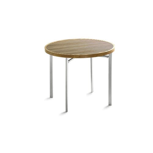 Table contemporaine - BEO - KENKOON - en teck / en acier inoxydable / rectangulaire