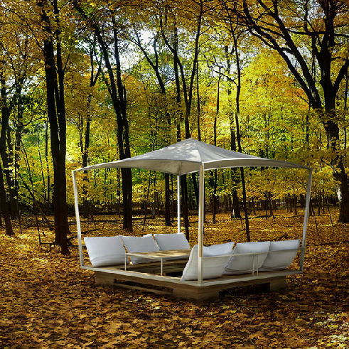 Gazebo en teck - GAZ - KENKOON - toit en toile