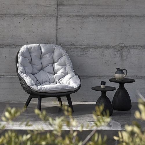 Fauteuil contemporain - Sandua - MANUTTI - en tissu / en teck / en corde