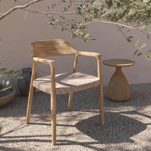 Chaise de salle à manger contemporaine - Yiko  - MANUTTI - d'extérieur / en tissu / en osier