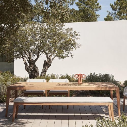 Table à manger contemporaine - Sunrise  - MANUTTI - en teck / avec piètement en teck / rectangulaire