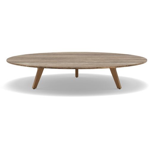 Table basse contemporaine - Torsa  - MANUTTI - en teck / en céramique / en marbre