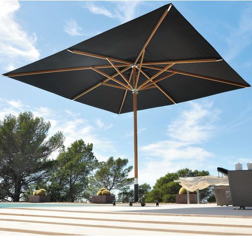 Parasol rectangulaire - Centra Max - MANUTTI - à mât central / en tissu / en teck