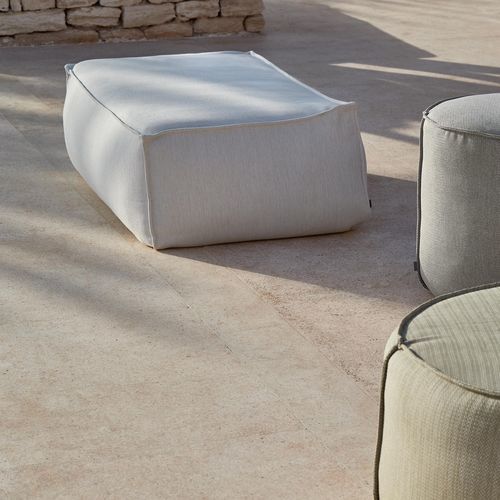 Pouf contemporain - Touch  - MANUTTI - en tissu / rectangulaire / tapissé