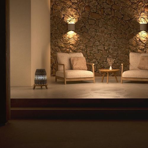 Lampe sur pied - Sandua  - MANUTTI - en teck / en polyéthylène haute densité PEHD / contemporaine