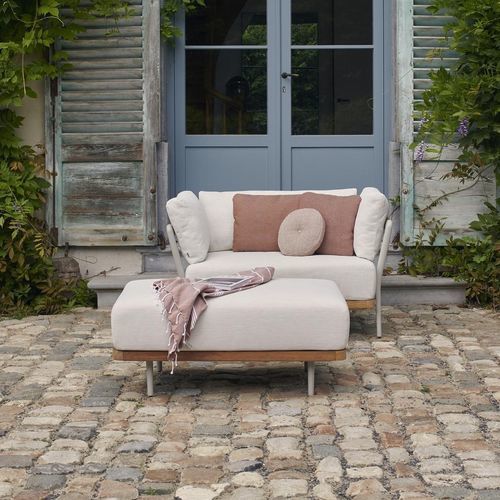 Ottoman contemporain - Flows  - MANUTTI - en tissu / en teck / en aluminium