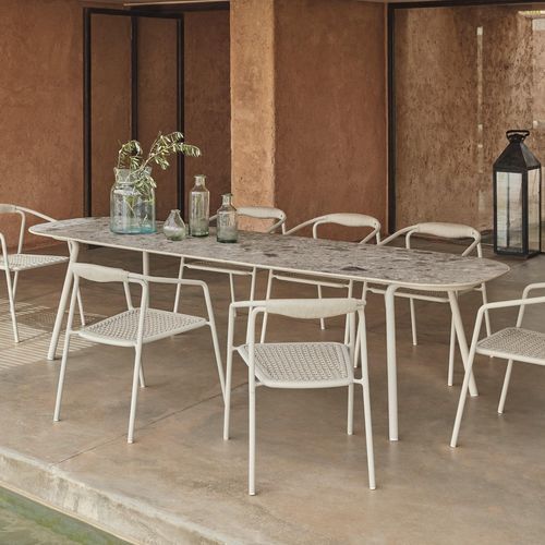Table à manger contemporaine - Minus  - MANUTTI - en céramique / avec piètement en aluminium / rectangulaire