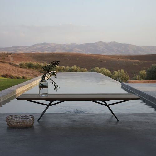 Banc contemporain - SAN - MANUTTI - en teck / en acier inoxydable / sans dossier