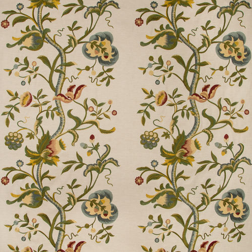 Tissu d'ameublement - DORTON EMBROIDERY - GP & J BAKER - pour rideaux / à fleurs / en polyester