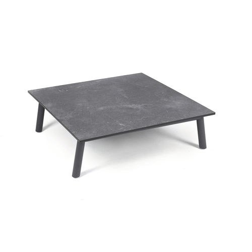 Table d'appoint design - LUNA - FISCHER MÖBEL - en acier inoxydable / carrée / tapissée