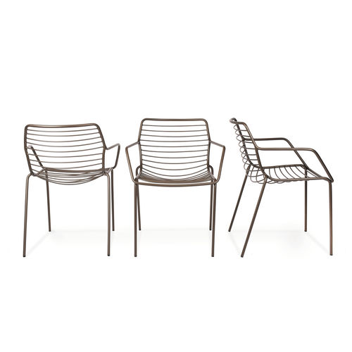 Fauteuil design - CLARIS - FISCHER MÖBEL - en tissu / en acier inoxydable / empilable