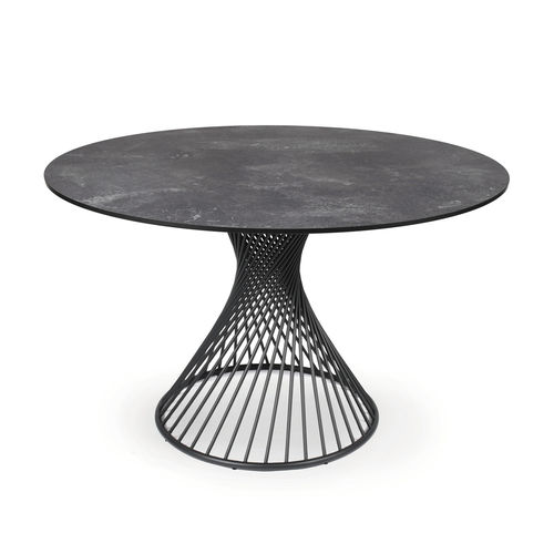 Table design original - CLARIS - FISCHER MÖBEL - en porcelaine / en céramique / avec piètement en acier inoxydable