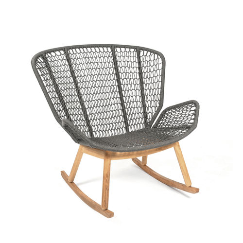 Fauteuil contemporain - WING LIGHT - FISCHER MÖBEL - en corde / en teck / avec coussin amovible