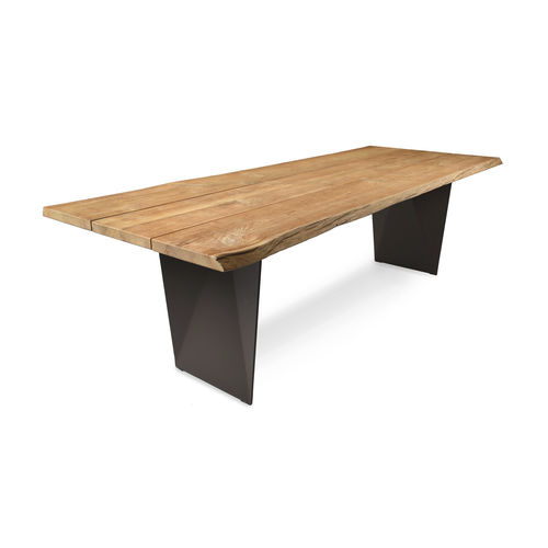 Table à manger contemporaine - TIERRA - FISCHER MÖBEL - en teck / avec piètement en aluminium / rectangulaire
