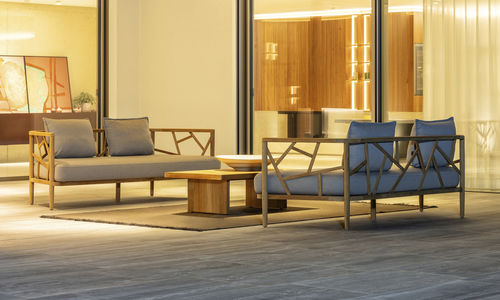 Canapé contemporain - AURA - FISCHER MÖBEL - d'extérieur / en Sunbrella® / avec accoudoirs