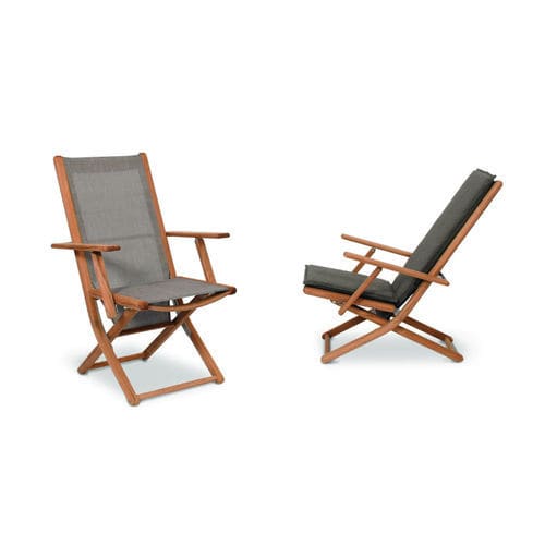 Fauteuil classique - TENNIS - FISCHER MÖBEL - en tissu / en teck / réglable