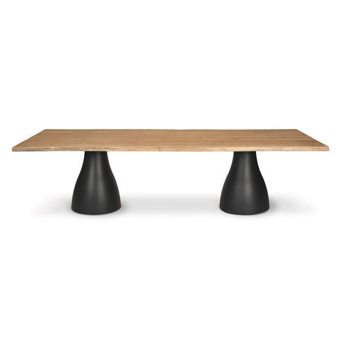 Table design - MONROE - FISCHER MÖBEL - en teck / avec piètement en aluminium / rectangulaire